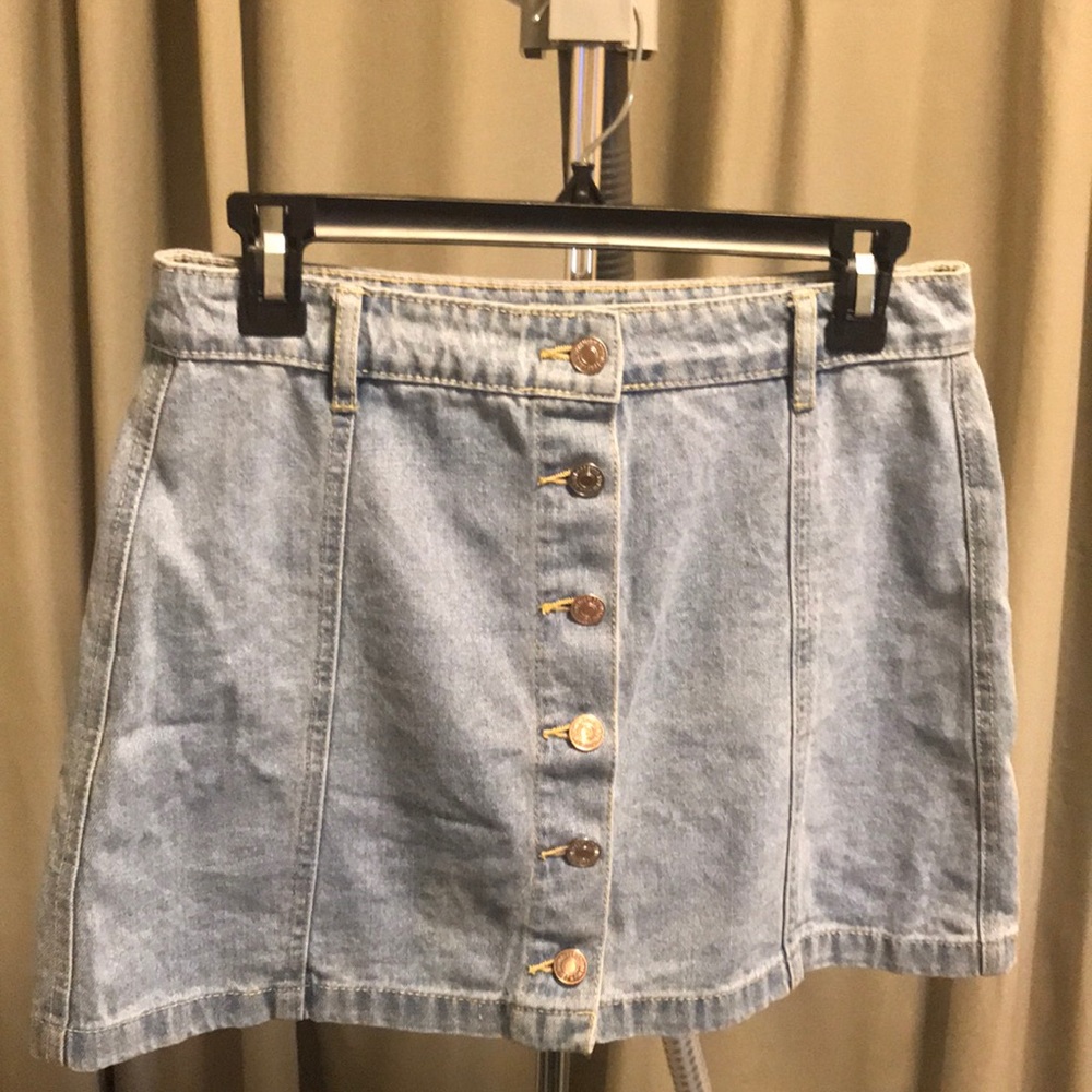 Light Denim Button Up Skirt